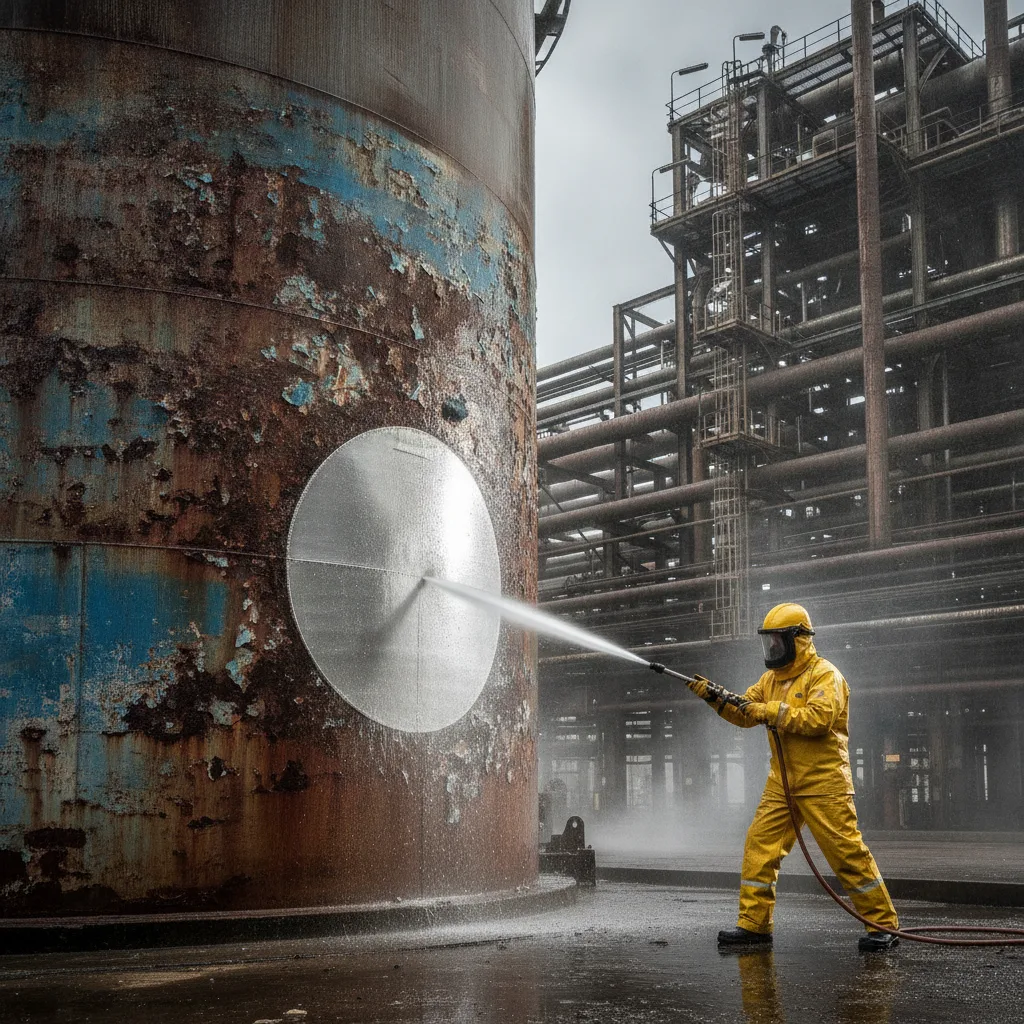 Décapage haute pression UHP en peinture industrielle
